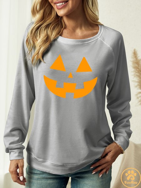 Women’s Crew Neck Halloween Casual Regular Fit Sweatshirt Matching Pullover Hoodie For Man And Dog, color:Gray|size:3XL, Lilicloth.com