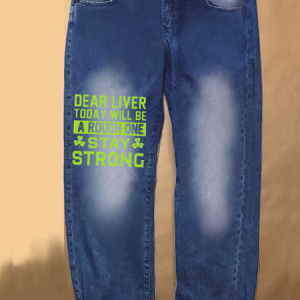 Women's Funny St. Patrick’s Day Denim Casual Loose Jeans, color:Blue|size:3XL, Lilicloth.com