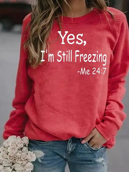 Yes I’m Still Freezing Funny winter Sweatshirt, color:Red|size:3XL, Lilicloth.com