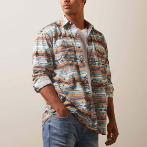 Men's Outdoor Casual Retro Shirt Western Region Style Printed Shirt, T-Shirts, , COTOSEN, Apparel Online, Cheap Clothes, Buy Now