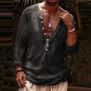 Men's Casual Button V Neck Vintage Loose T-Shirt, T-Shirts, , COTOSEN, Apparel Online, Cheap Clothes, Buy Now