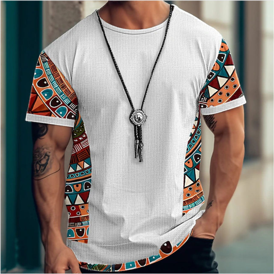 Men's T Shirt Tee Tee Top Crew Neck Tribal Street Vacation Short Sleeves Shirt, T-Shirts, , COTOSEN, Apparel Online, Cheap Clothes, Buy Now