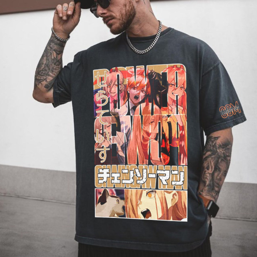 Power Chainsaw Man Streetwear T-Shirt, T-Shirts, , COTOSEN, Apparel Online, Cheap Clothes, Buy Now