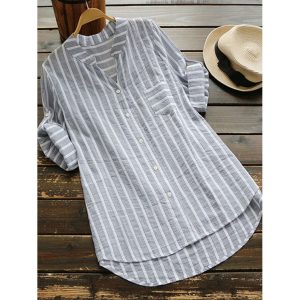 Casual Loose Striped Printed Short-sleeved Blouse, women tops, COTOSEN, Apparel Online, Cheap Clothes, Buy Now