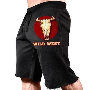 Men's Sweatshirt Shorts Wild Weat Cow Print Sports Casual Breathable Elastic Waist Shorts, Shorts, , COTOSEN, Apparel Online, Cheap Clothes, Buy Now