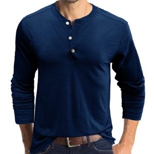 Men's Vintage Henley Long Sleeve T-Shirt, T-Shirts, , COTOSEN, Apparel Online, Cheap Clothes, Buy Now
