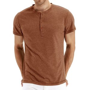 Men's Solid Color Button Henley Shirt, T-Shirts, , COTOSEN, Apparel Online, Cheap Clothes, Buy Now