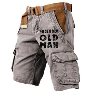 Men's Cargo Shorts Vintage Friendly Old Man Tactical Multi-Pocket Sports Loose Wear-Resistant Summer Daily Casual Pants, Shorts, , COTOSEN, Apparel Online, Cheap Clothes, Buy Now