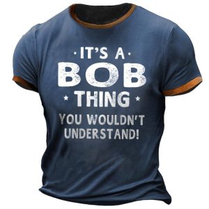 Men's T-Shirt Plus Size Short Sleeve Vintage It's A Bob Thing Colorblock Summer Daily Tops, T-Shirts, , COTOSEN, Apparel Online, Cheap Clothes, Buy Now