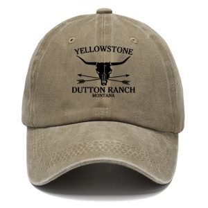 Men's Vintage Yellowstone Skull Bull Sun Hat, Hats, WAYRATES