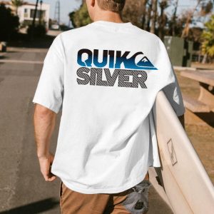 Men's T-Shirt Tee Vintage Quiksilver Surf Graphic Short Sleeve Outdoor Casual Summer Daily Tops White, T-Shirts, , COTOSEN, Apparel Online, Cheap Clothes, Buy Now