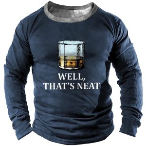 Men's T-Shirt Long Sleeve Henley Vintage Well That's Neat Whiskey Colorblock Outdoor Daily Tops, T-Shirts, , COTOSEN, Apparel Online, Cheap Clothes, Buy Now