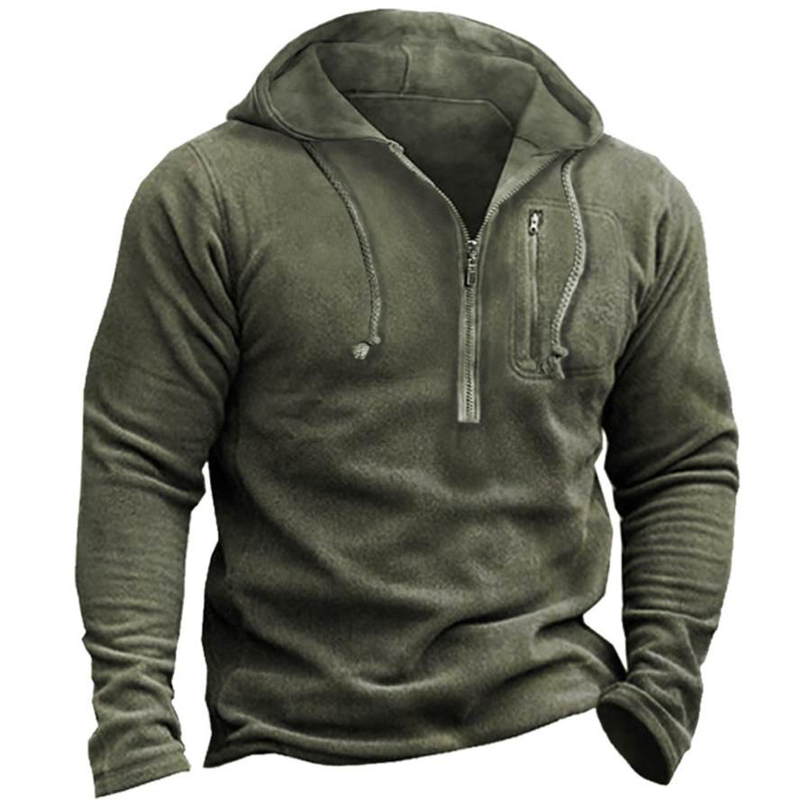 Men's Outdoor Tactical Fleece Warm Zip Hoodie, Tactical Sweatshirts & Hoodies, COTOSEN