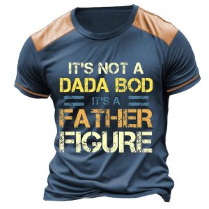 Men's T-shirt Vintage Dad Bod Father Figure Color Block Short Sleeve Summer Daily Tops Navy Blue, T-Shirts, , COTOSEN, Apparel Online, Cheap Clothes, Buy Now