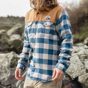 Men's Shirt Long Sleeve Vintage Plaid Stitching Corduroy Quiksilver Pocket Daily Tops Blue, Coats & Jackets, , COTOSEN, Apparel Online, Cheap Clothes, Buy Now