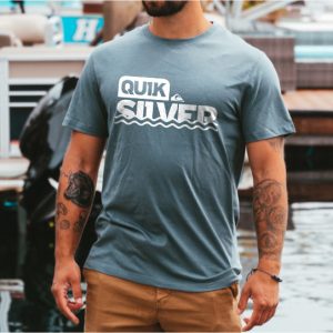 Men's T-Shirt Tee Vintage Quiksilver Graphic Surf Short Sleeve Outdoor Casual Summer Daily Tops Slate Blue, T-Shirts, , COTOSEN, Apparel Online, Cheap Clothes, Buy Now