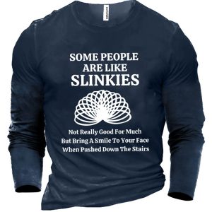 Men's Cotton T-Shirt Long Sleeve Some People Are Like Slinkies Funny Outdoor Spring Autumn Daily Tops, T-Shirts, , COTOSEN, Apparel Online, Cheap Clothes, Buy Now
