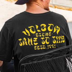 Men's T-Shirt Cotton Tee Vintage Volcom Graphic Short Sleeve Outdoor Casual Summer Daily Tops Black Dark Gray, T-Shirts, , COTOSEN, Apparel Online, Cheap Clothes, Buy Now