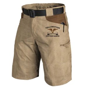 Men's Cargo Shorts Vintage Corduroy Yellowstone Zip Pocket Colorblock Outdoor Shorts, Shorts, , COTOSEN, Apparel Online, Cheap Clothes, Buy Now