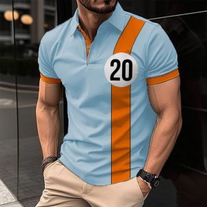 Men's Polo Shirts Golf Shirts Lapel Vintage Racing 20 Short Sleeve Color Block Summer Daily Tops, T-Shirts, , COTOSEN, Apparel Online, Cheap Clothes, Buy Now