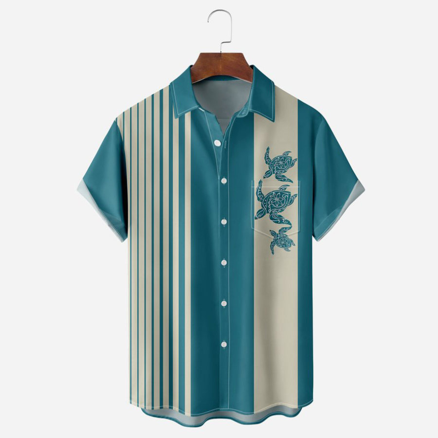 Men's Shirt Plus Size Short Sleeve Hawaii Beach SeaTurtle Summer Daily Tops Teal, T-Shirts, , COTOSEN, Apparel Online, Cheap Clothes, Buy Now
