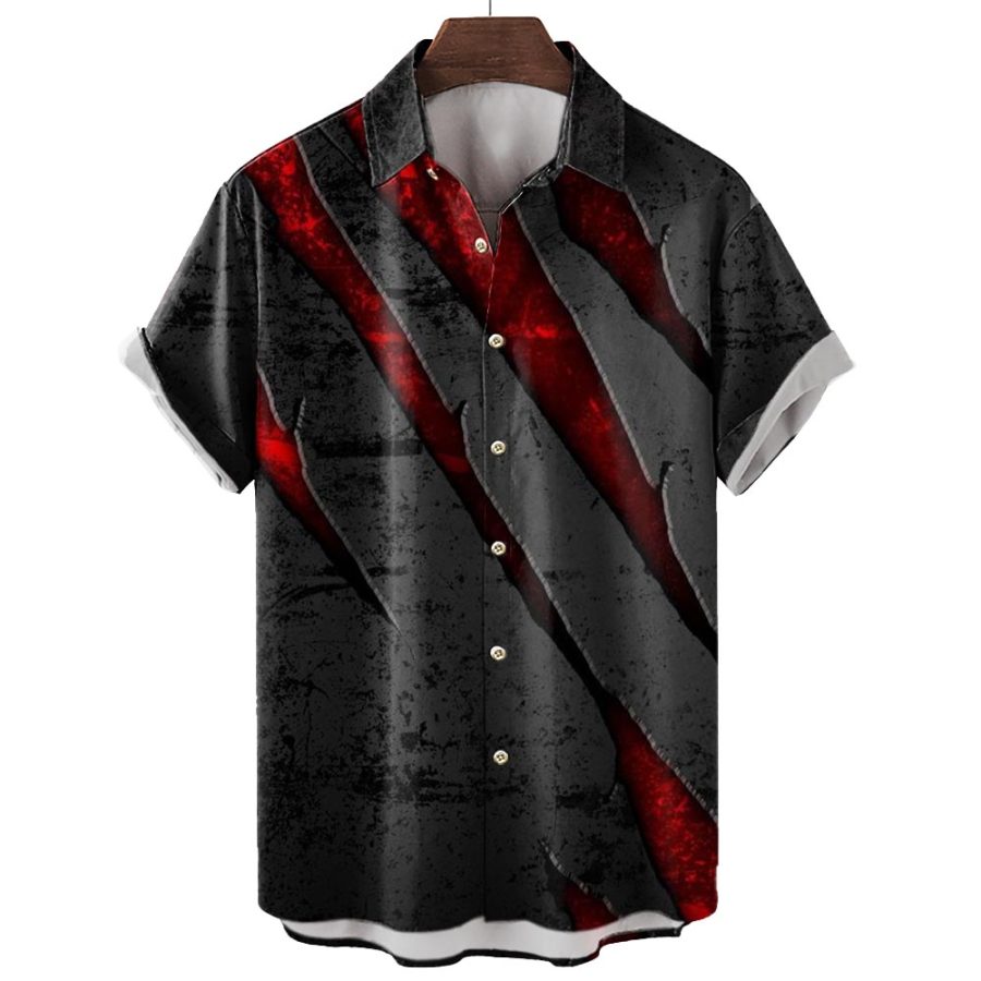 Men's Vintage Scratch Hawaiian Print Shirt, T-Shirts, , COTOSEN, Apparel Online, Cheap Clothes, Buy Now