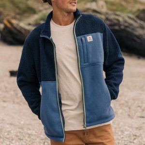 Men's Jacket Full Zip Fleece Warm Color Block Panel Outdoor Outerwear, Coats & Jackets, , COTOSEN, Apparel Online, Cheap Clothes, Buy Now