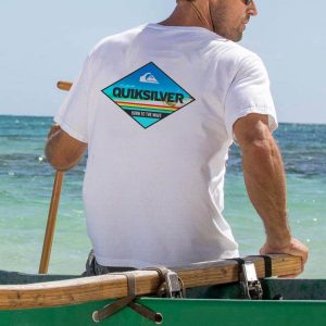 Men's T-Shirt Tee Vintage Quiksilver Surf Graphic Short Sleeve Outdoor Casual Summer Daily Tops White, T-Shirts, , COTOSEN, Apparel Online, Cheap Clothes, Buy Now