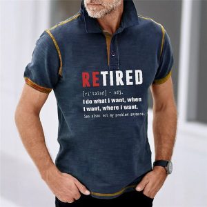 Men's T-Shirt Polo Vintage Retired Definition Colorblock Outdoor Short Sleeve Summer Daily Tops Navy Blue, T-Shirts, , COTOSEN, Apparel Online, Cheap Clothes, Buy Now