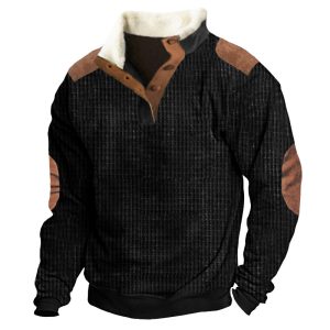 Men's Training Colorblock Waffle Lapel Sweatshirt, Hoodies & Sweatshirts, , COTOSEN, Apparel Online, Cheap Clothes, Buy Now