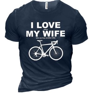 I Love When My Wife Lets Me Buy Another Bike Cotton Men'S Shirt, T-Shirts, , COTOSEN, Apparel Online, Cheap Clothes, Buy Now