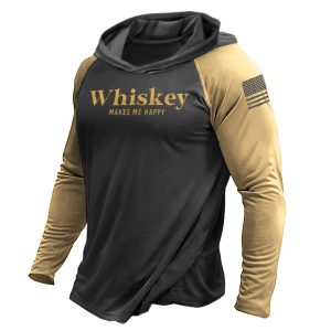 Men's Quick Dry Hooded T-shirt Whiskey USA Outdoor 50+ Sun Zipper Pocket Protection Hike Sports Run Pullover Tactical Top, Hoodies & Sweatshirts, , COTOSEN, Apparel Online, Cheap Clothes, Buy Now