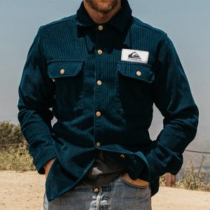 Quicksilver Corduroy Jacket Men Work Shirt Vintage Corduroy Shirt Jacket Outdoor Pocket Daily Casual Top Dark Green, Coats & Jackets, , COTOSEN, Apparel Online, Cheap Clothes, Buy Now