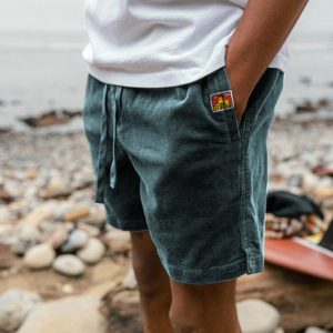 Men's Shorts Corduroy Retro Shorts Surf Beach Shorts Daily Casual Gray Blue, Shorts, , COTOSEN, Apparel Online, Cheap Clothes, Buy Now