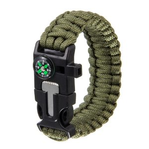 5 In 1 Compass Flint Bracelet Outdoor Escape Survival Hand Rope Survival Whistle Lifesaving Flint Bracelet, Compass, , COTOSEN, Apparel Online, Cheap Clothes, Buy Now