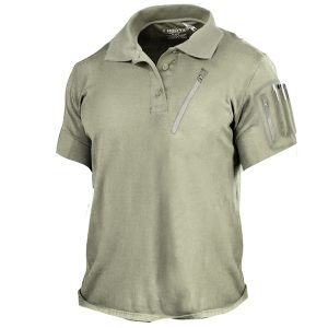 Men's Tactical Polo Shirt Outdoor Retro Multi Zipper Pocket Tool Casual Short Sleeve T-Shirt, T-Shirts, , COTOSEN, Apparel Online, Cheap Clothes, Buy Now