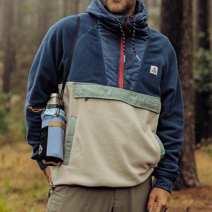Men Fleece Hooded Sweatshirt Recycled Polar Woodland Hooded 1/2 Zip Polar Fleece Vintage Colorblock Casual Coats, Hoodies & Sweatshirts, , COTOSEN, Apparel Online, Cheap Clothes, Buy Now
