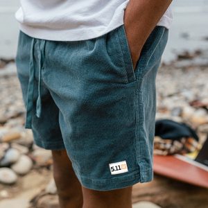 511 Tactics Men's Shorts Retro Corduroy 5 Inch Shorts Surf Beach Shorts Daily Casual Vintage Blue, Shorts, , COTOSEN, Apparel Online, Cheap Clothes, Buy Now