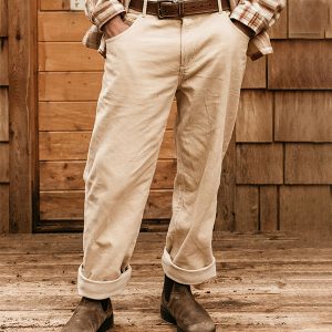 Men Original Dungaree Organig Corduroy - Green Light Khaki Outdoor Daily Pants, Pants, , COTOSEN, Apparel Online, Cheap Clothes, Buy Now