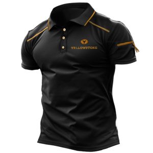 Men's Vintage Yellowstone Zip Pocket Tactical Polo Shirt, T-Shirts, , COTOSEN, Apparel Online, Cheap Clothes, Buy Now