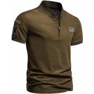 Men's Outdoor Tactical American Flag Polo Neck T-Shirt, T-Shirts, , COTOSEN, Apparel Online, Cheap Clothes, Buy Now