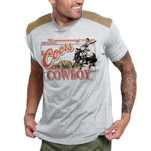 Men's Vintage American Wild West Cowboy Yellowstone Printed Crew Neck T-Shirt, T-Shirts, , COTOSEN, Apparel Online, Cheap Clothes, Buy Now