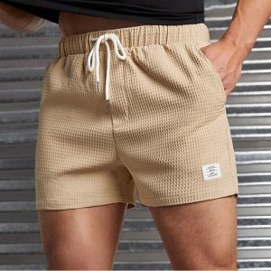 Men's Waffle Shorts Retro Surf Beach Shorts Daily Casual 5 Inch Shorts Khaki, Shorts, , COTOSEN, Apparel Online, Cheap Clothes, Buy Now