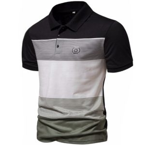 Men's Outdoor Casual Striped Polo Neck T-Shirt, T-Shirts, , COTOSEN, Apparel Online, Cheap Clothes, Buy Now