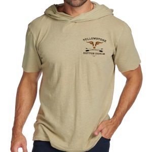 Men's Vintage Western Yellowstone Print Outdoor Solid Hoodie Casual Short Sleeve T-Shirt, T-Shirts, , COTOSEN, Apparel Online, Cheap Clothes, Buy Now
