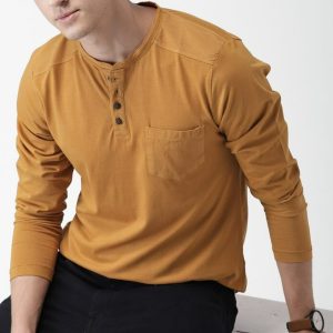 Men's Outdoor Solid Henley Collar Casual Long Sleeve Top, T-Shirts, , COTOSEN, Apparel Online, Cheap Clothes, Buy Now