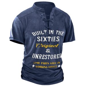 Men's Vintage Tie Print Short Sleeve T-Shirt, T-Shirts, , COTOSEN, Apparel Online, Cheap Clothes, Buy Now