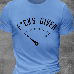 Men's Cotton Text Letters Casual T-Shirt, color:Light Blue|size:3XL, Lilicloth.com