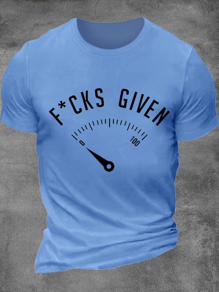 Men's Cotton Text Letters Casual T-Shirt, color:Light Blue|size:3XL, Lilicloth.com