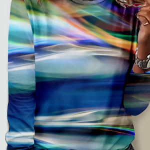 Women's Casual Crew Neck Starry Sky Shirt, color:As Picture|size:5XL, Lilicloth.com